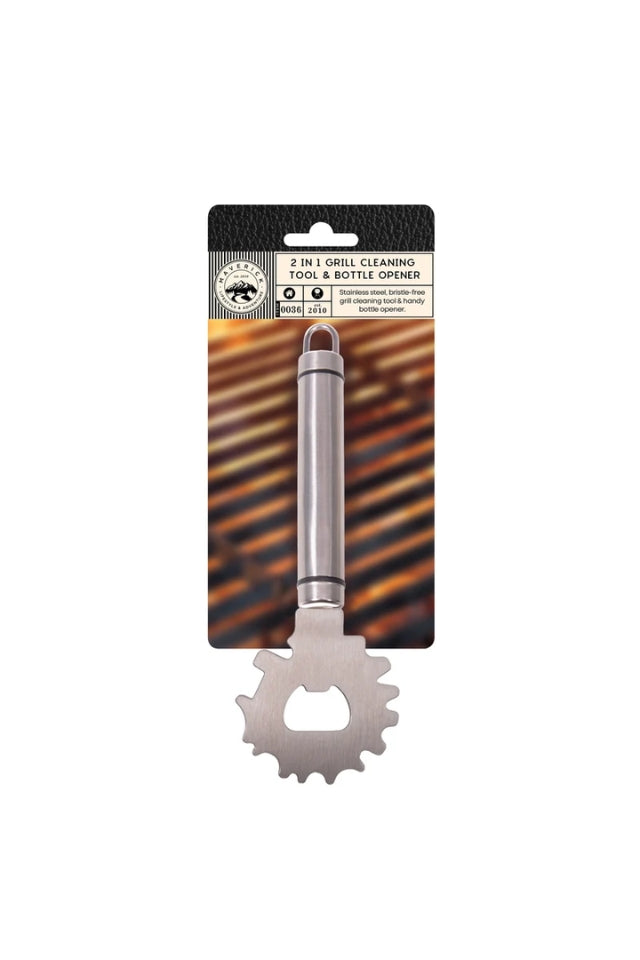 Grill Cleaning Brush & Bottle Opener - 2 in 1