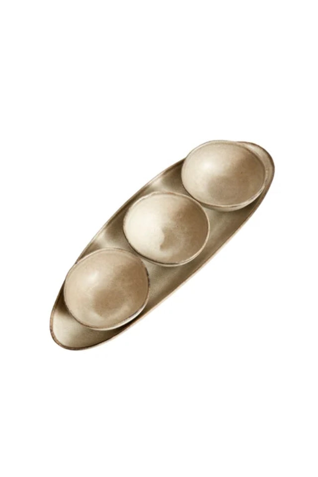 Mame Long Oval Tray - Oyster