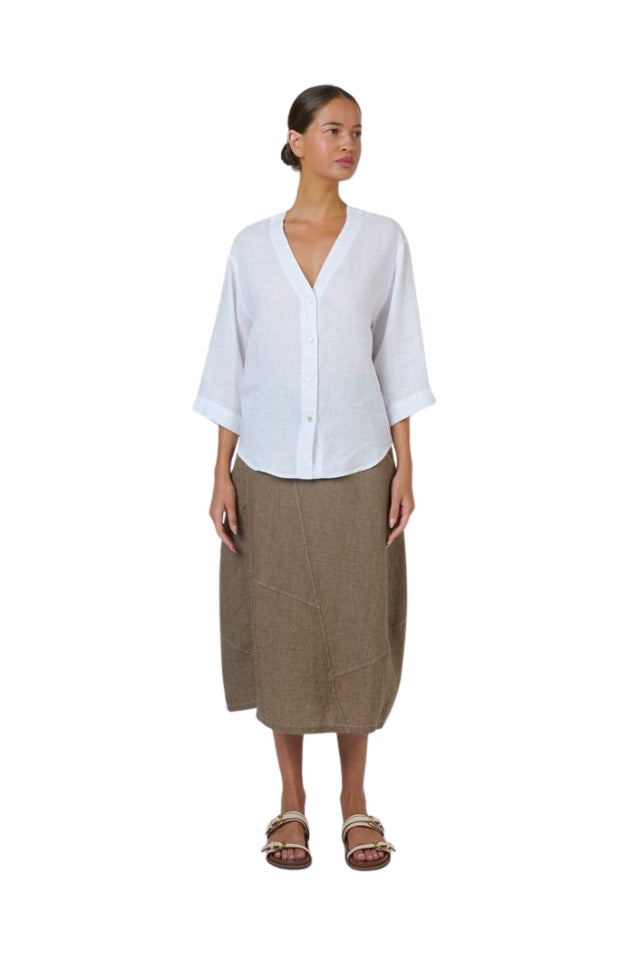 Linen Skirt GA736 - Agate