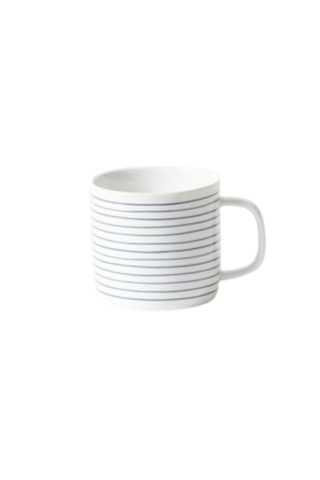 Porcelain Stripe Coffee Mug Set 4 - Navy/White