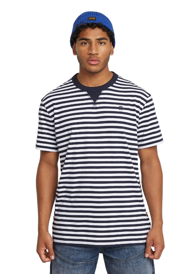 Nifous Stripe Tee - White/Salute