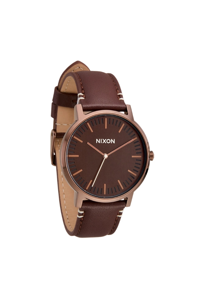 Porter Leather Watch - Chocolate, Dark Roast, Brown