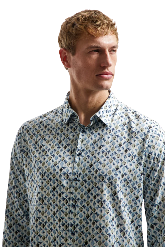 Shirt Allover Printed - Blue