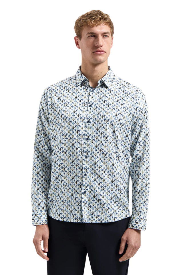 Shirt Allover Printed - Blue
