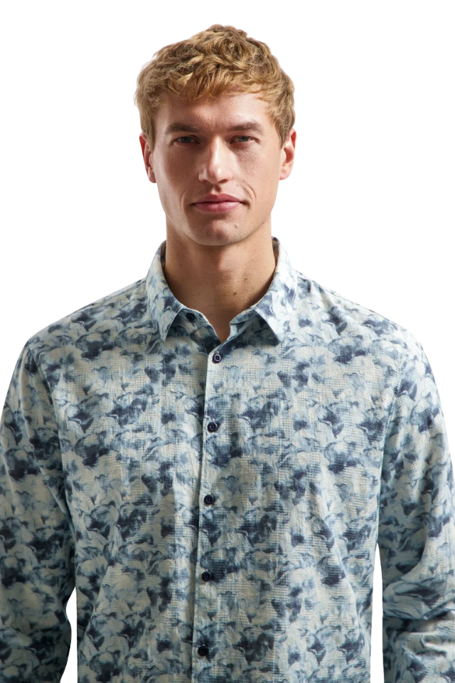 Shirt Allover Printed - Blue