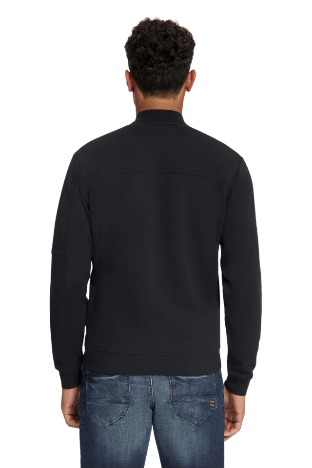 Sweatshirt Full Zip Bomber - Black