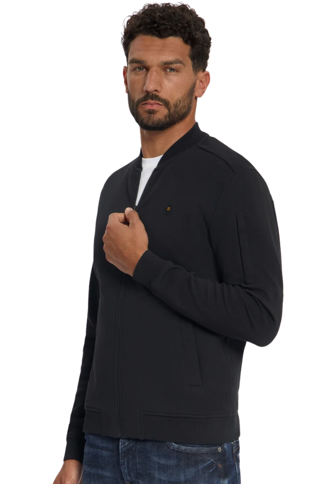 Sweatshirt Full Zip Bomber - Black