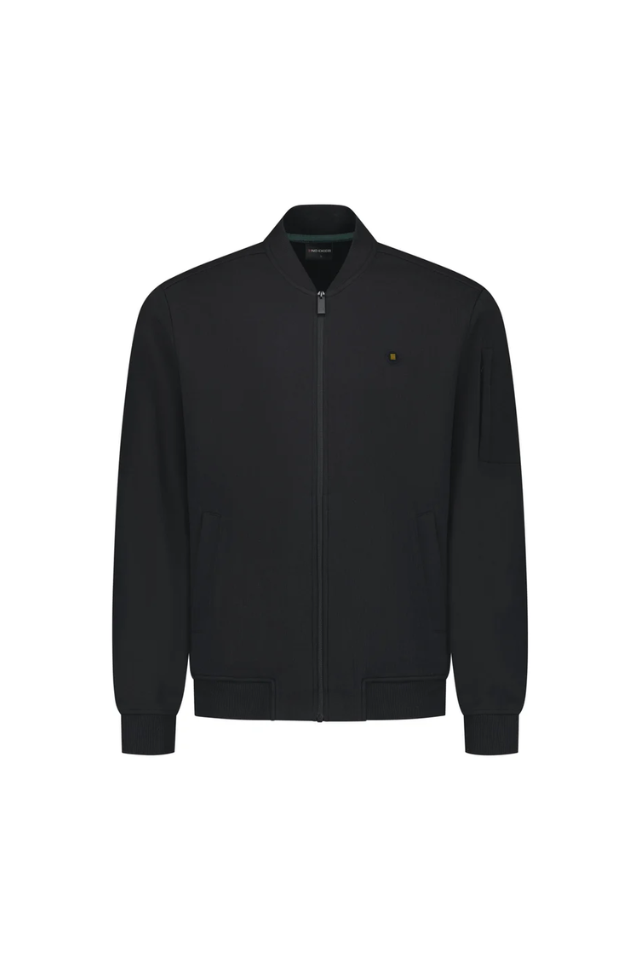 Sweatshirt Full Zip Bomber - Black
