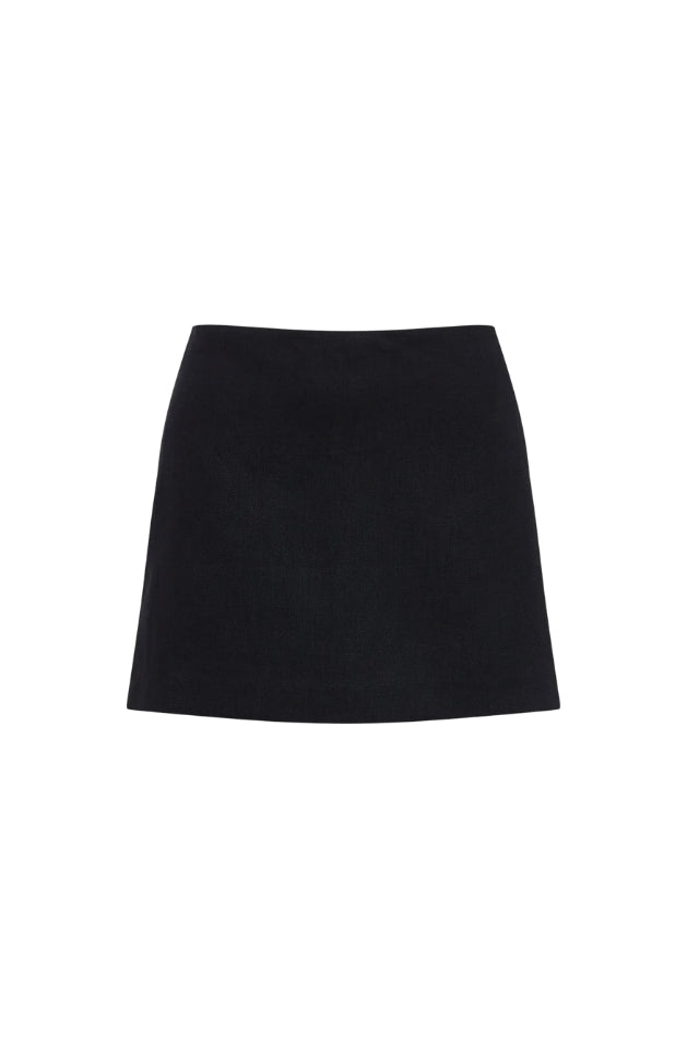 Carey Linen Skort - Black