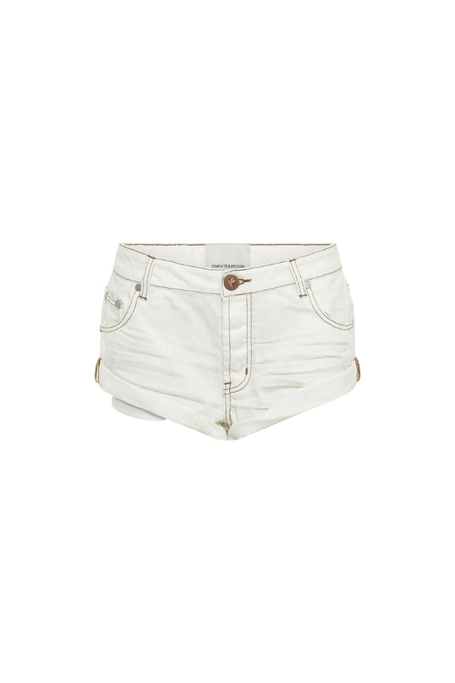 White Beauty Bandits Denim Short - White Beauty
