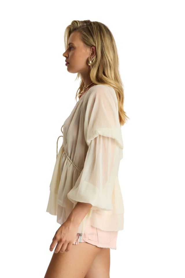 Luminette Sheer Blouse - Ivory
