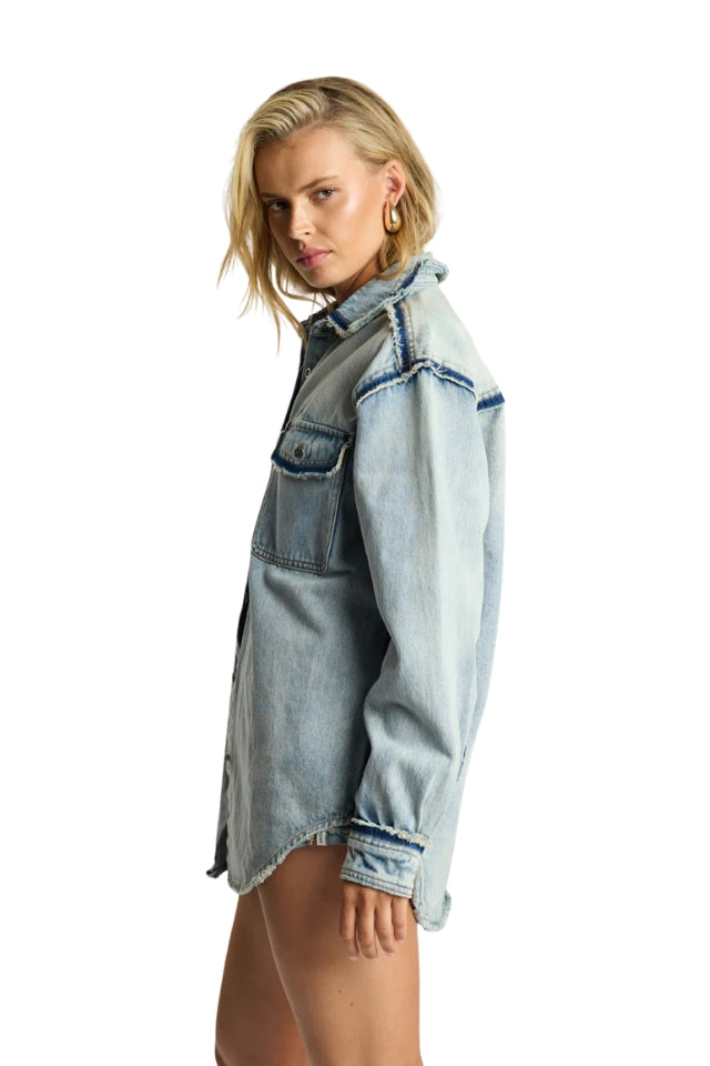 Split Party Everyday Shirt - Contrast Crisp Blue