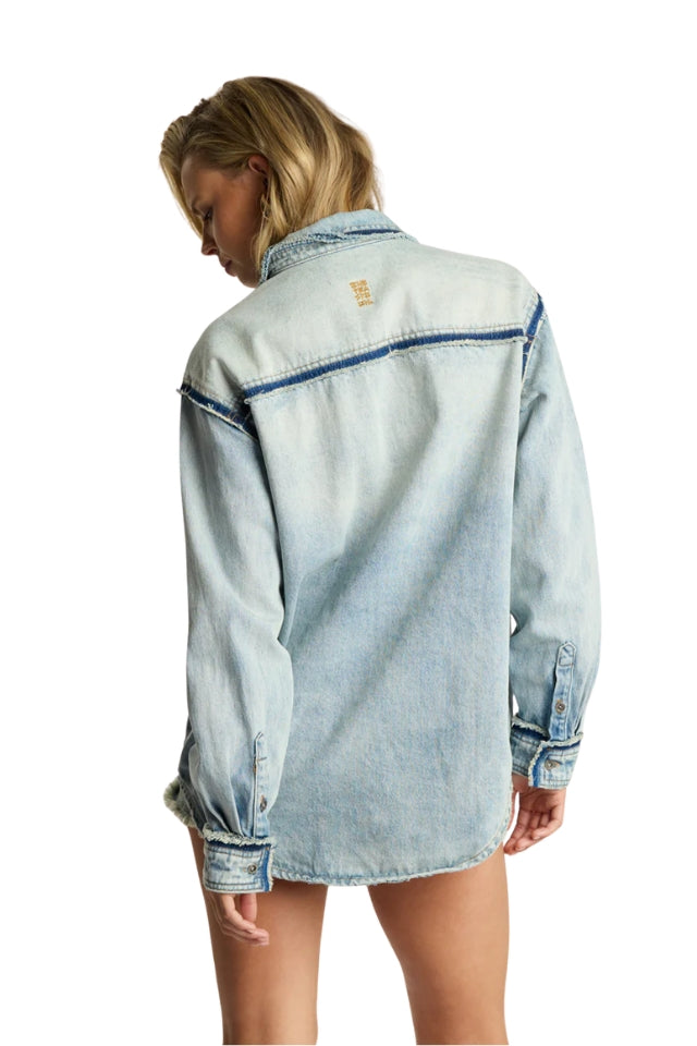 Split Party Everyday Shirt - Contrast Crisp Blue
