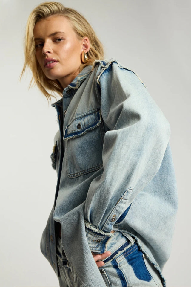 Split Party Everyday Shirt - Contrast Crisp Blue