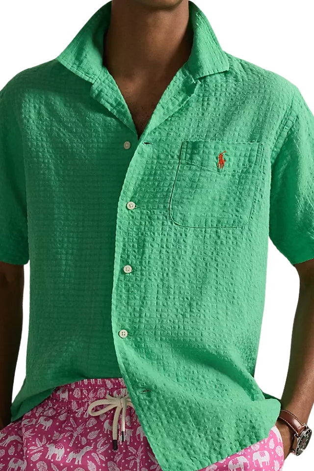 Seersucker Shirt - Plato Green
