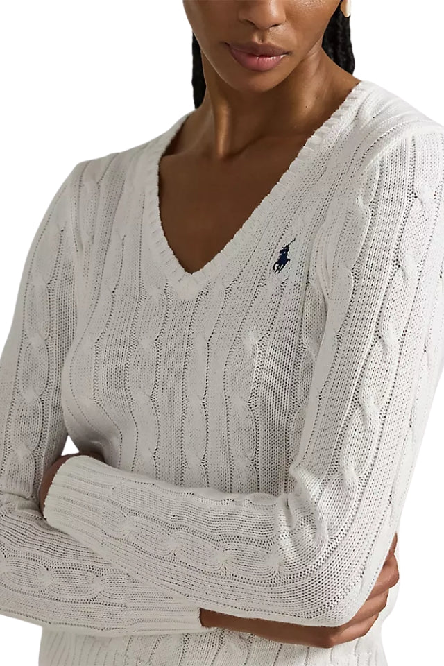 V-Neck Sweater - White