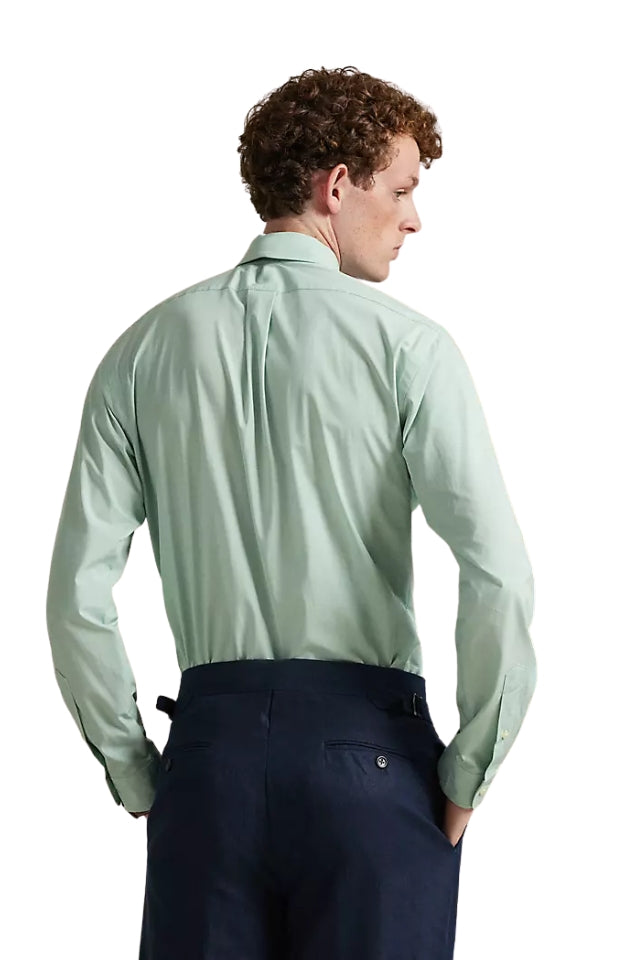 Stretch Poplin Shirt - Essex Green White