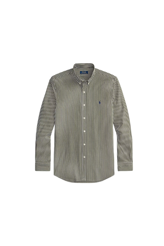 Stretch Poplin Shirt - Armadillo/White