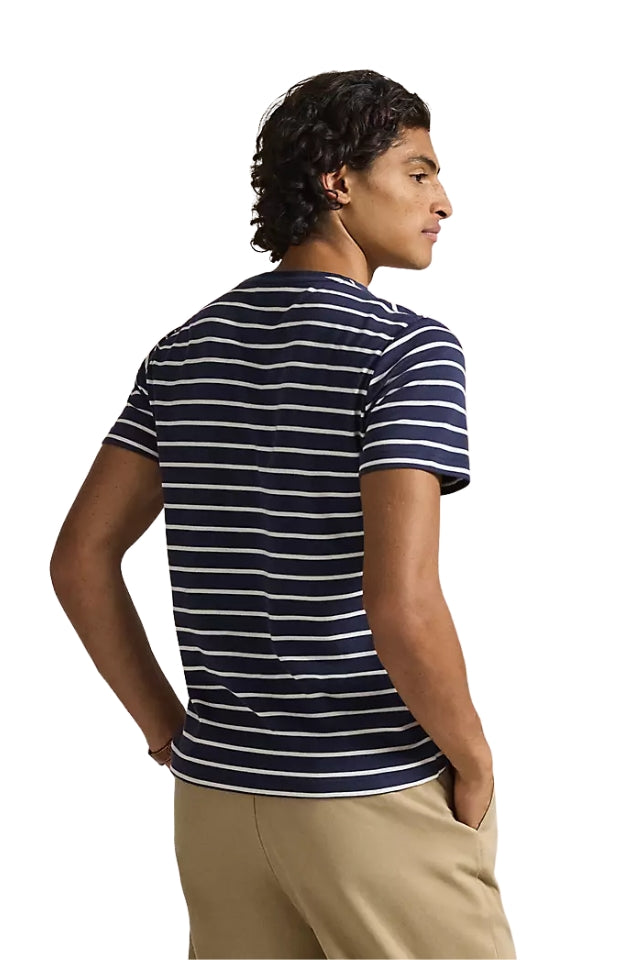 Striped Soft Cotton T-Shirt - Refined Navy/White