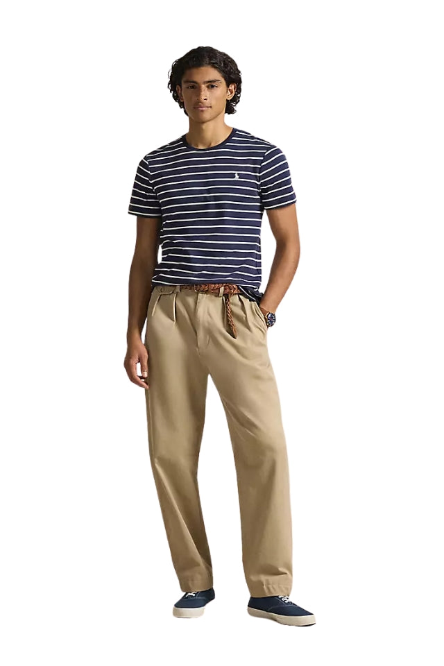 Striped Soft Cotton T-Shirt - Refined Navy/White