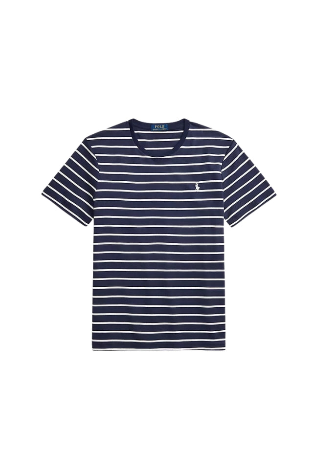 Striped Soft Cotton T-Shirt - Refined Navy/White