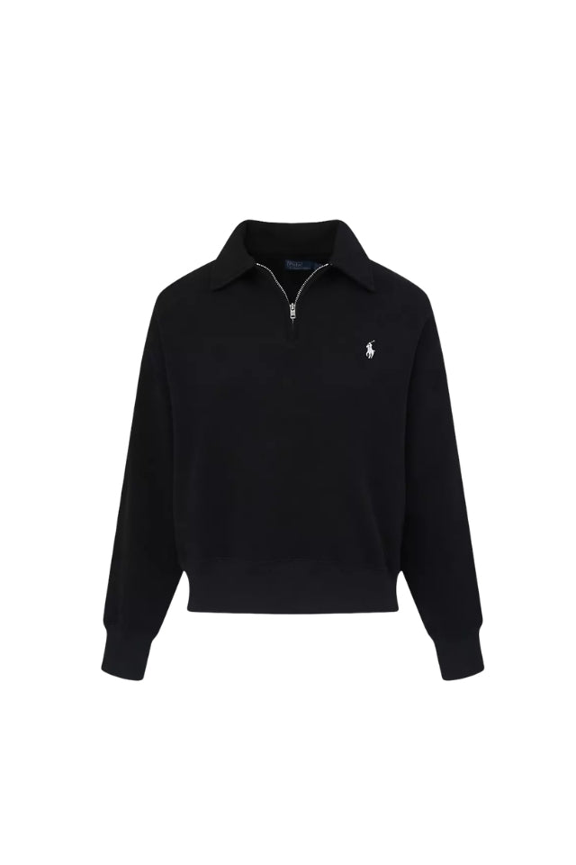 Buy Polo Ralph Lauren Fleece Quarter Zip Polo Black NZ | Thomas's