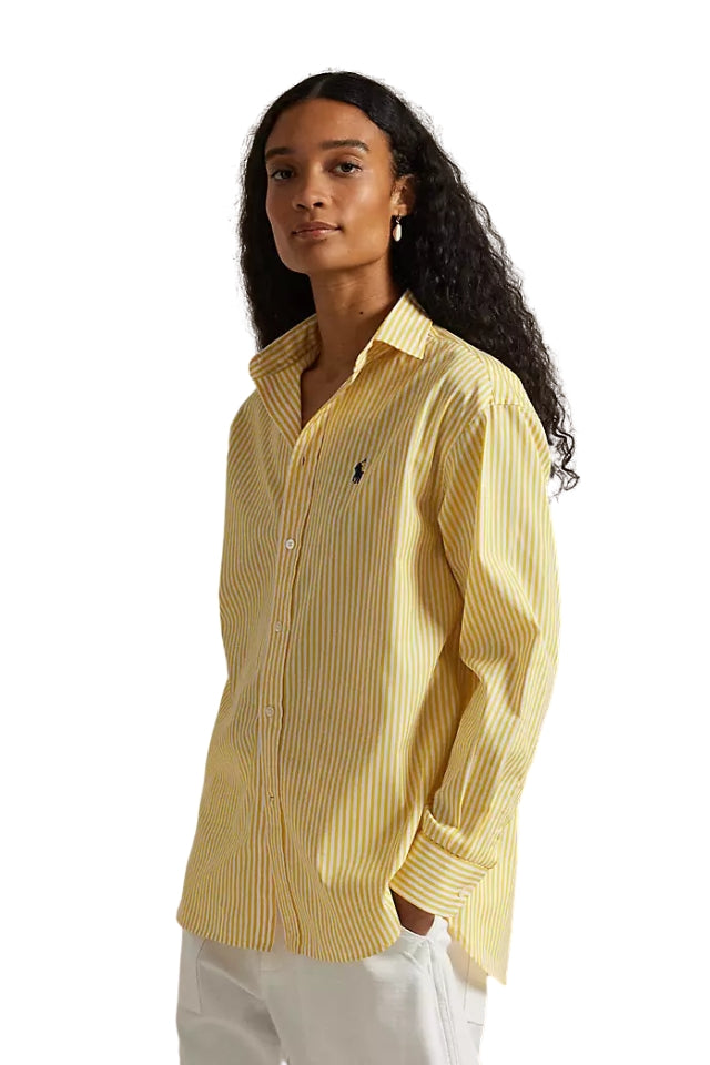 Striped Cotton Shirt - Yellow White