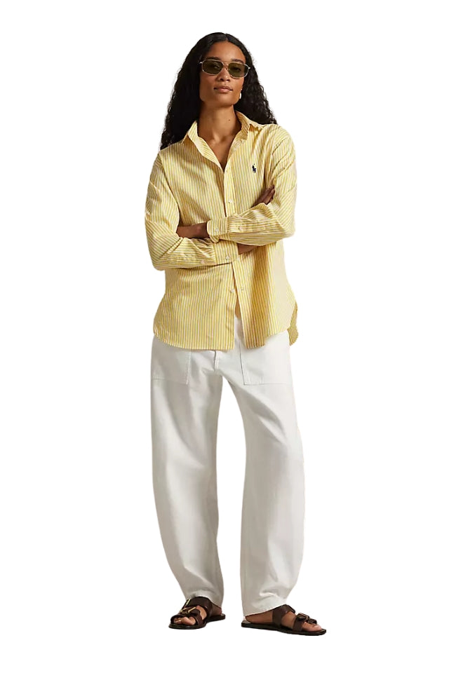 Striped Cotton Shirt - Yellow White