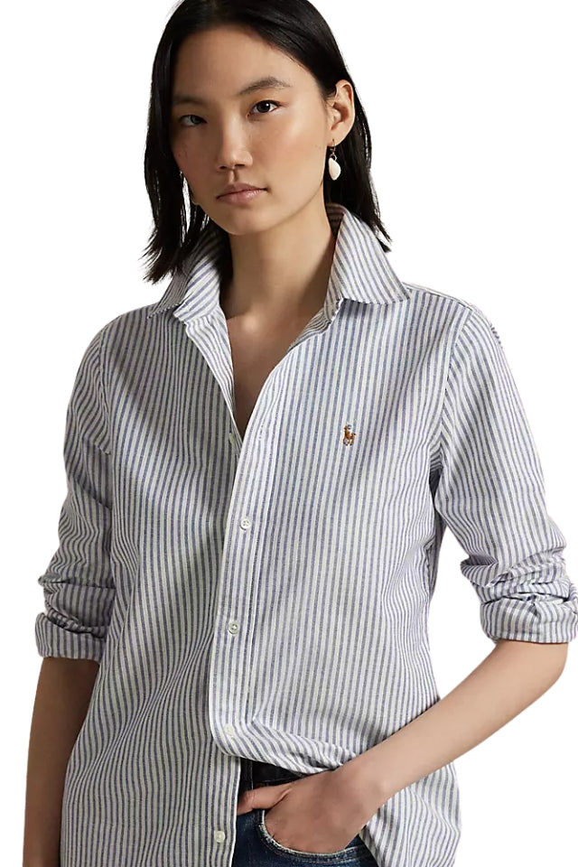 Striped Oxford Shirt - White/Heritage Royal