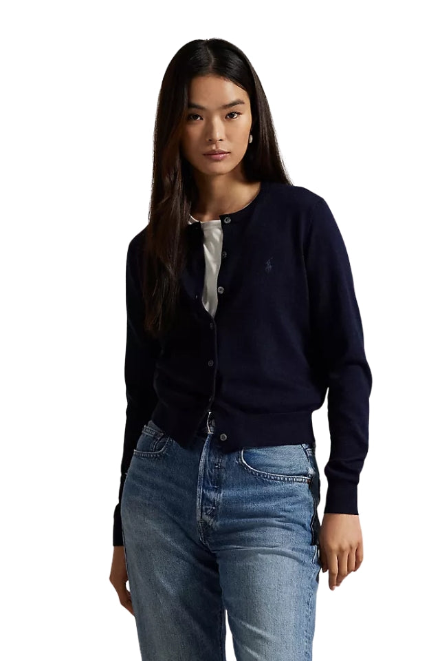Crewneck Cardigan - Hunter Navy