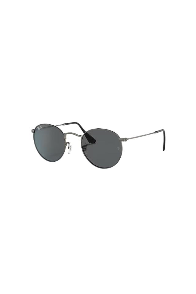 Round Metal Sunglasses - Matte Gunmetal with G-15 Green