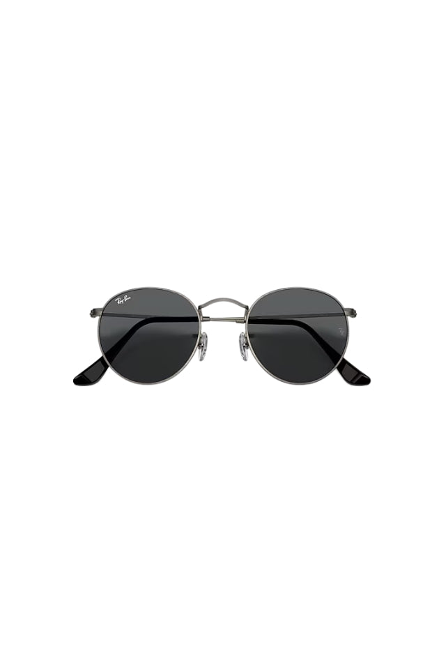 Round Metal Sunglasses - Matte Gunmetal with G-15 Green