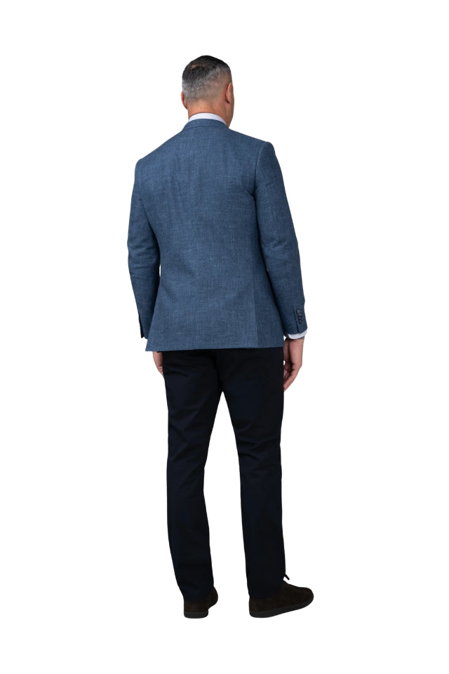 Cooper Linen-Slub Blazer - Pacific Blue