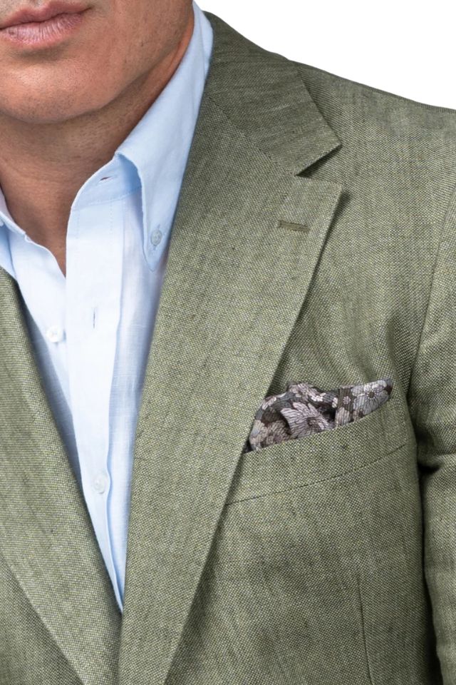 Malta Linen Blazer - Sage Green