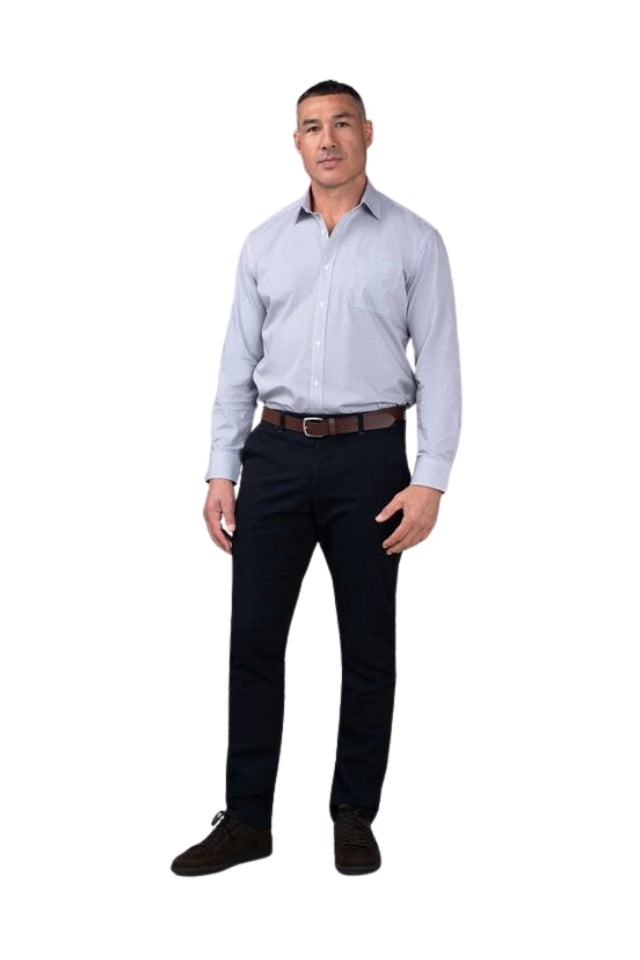 Sinatra Microdesign Print Shirt - Beige/Blue