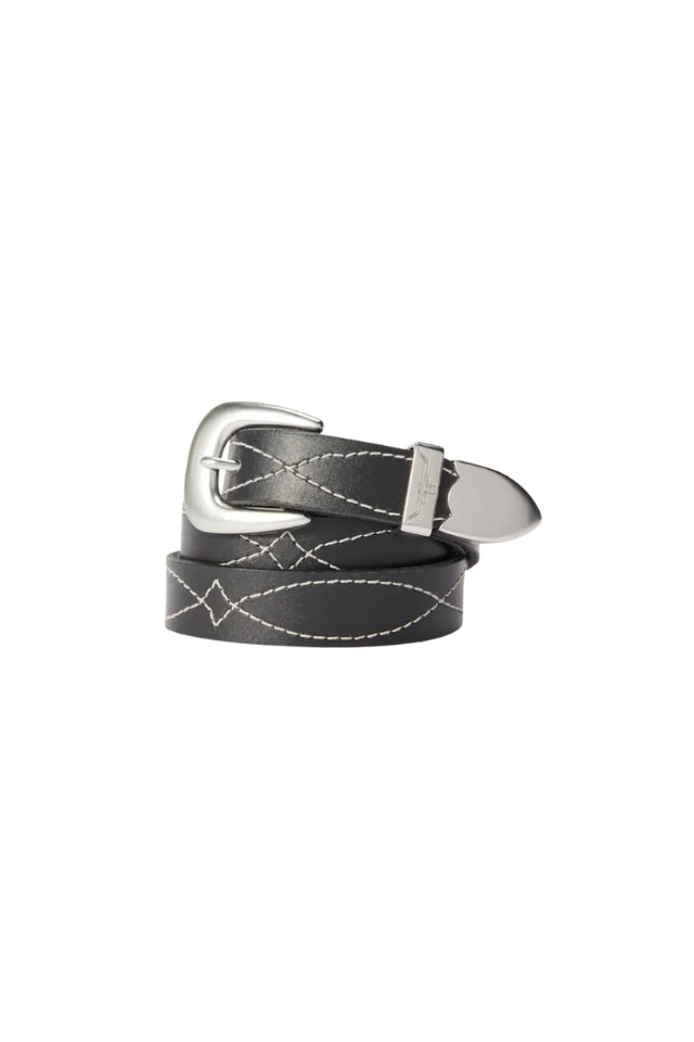 Cate Stitched Belt - Black