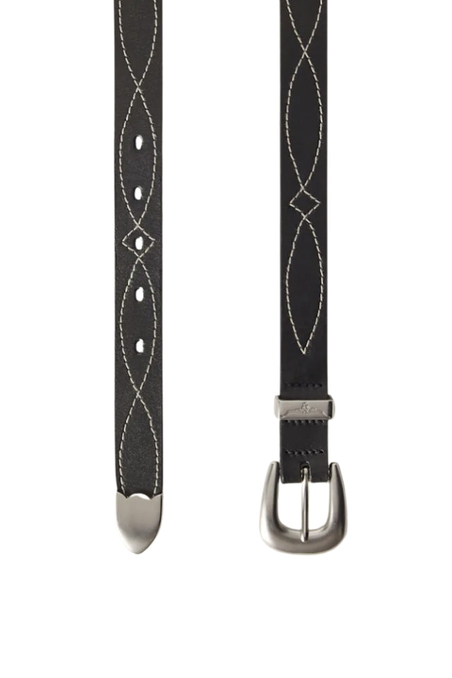 Cate Stitched Belt - Black