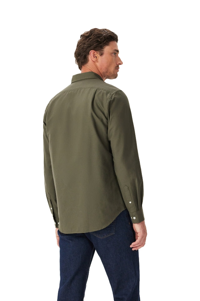 Clapton Oxford Shirt - Dark Olive/Olive