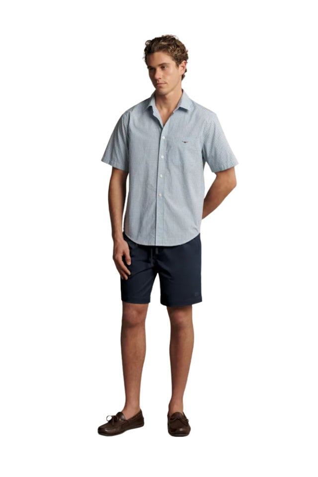 Quinn Poplin Check SS Shirt - Green