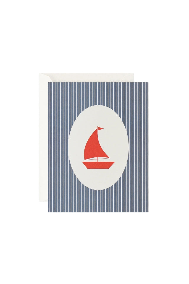 Card | Sail Boat Red