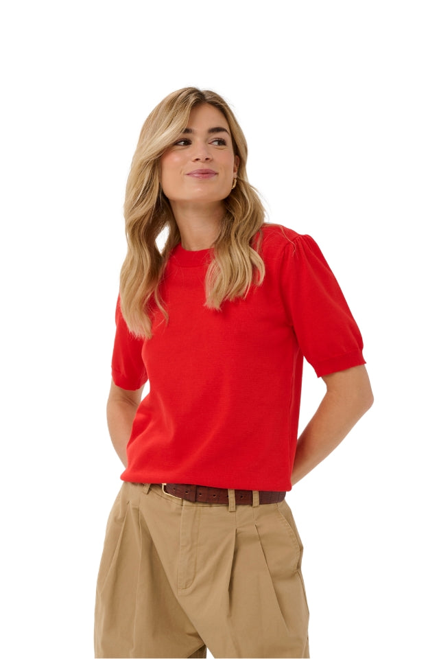 Mila Short Sleeve Pullover - Valiant Poppy
