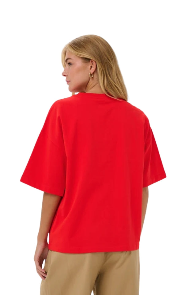 Panna Short Sleece Sweatshirt - Fiery Red