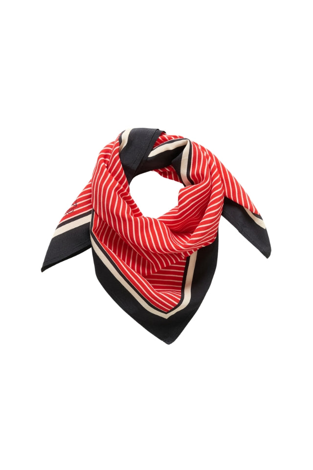 Priscilla Scarf - Poppy Seedpearl Stripe