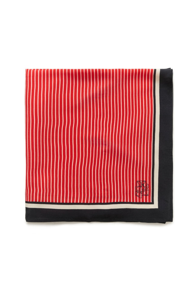 Priscilla Scarf - Poppy Seedpearl Stripe