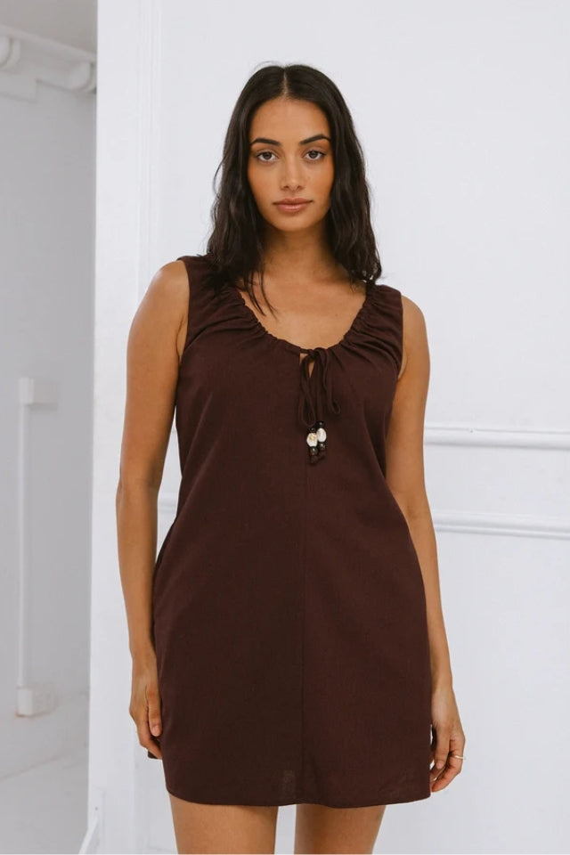 Lenni Mini Dress - Chocolate