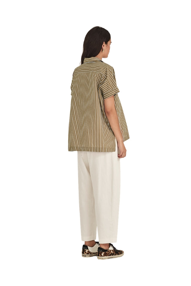 Annie Stripe Shirt - Tan Stripe