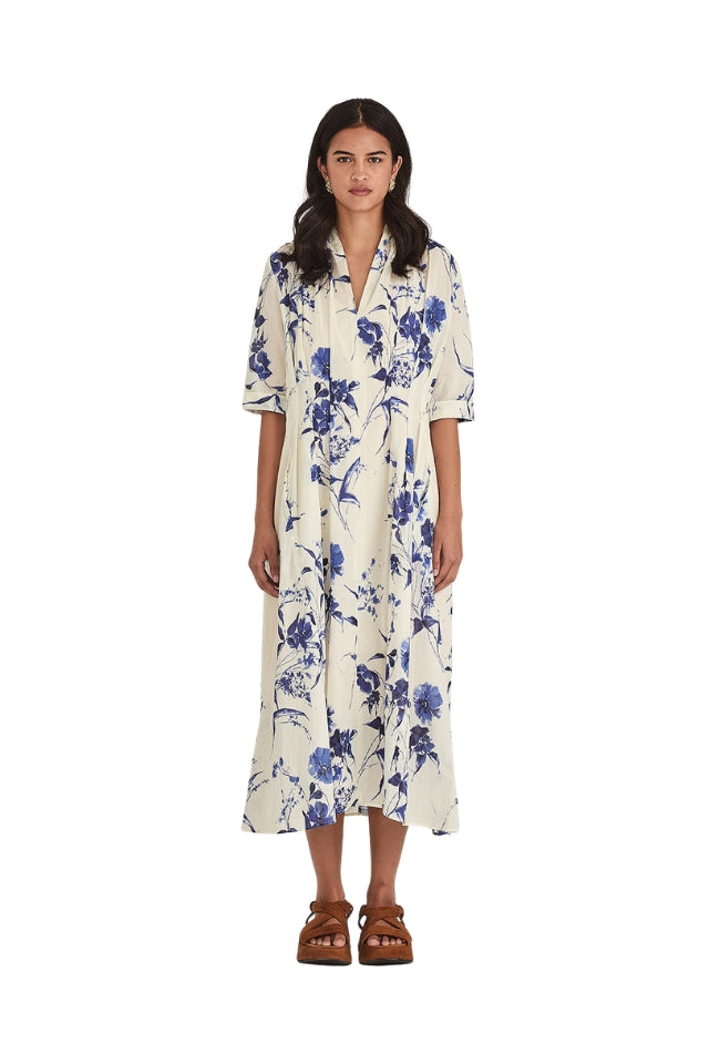 Courtney Dress - Lapis/Chalk