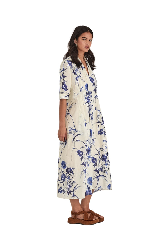Courtney Dress - Lapis/Chalk