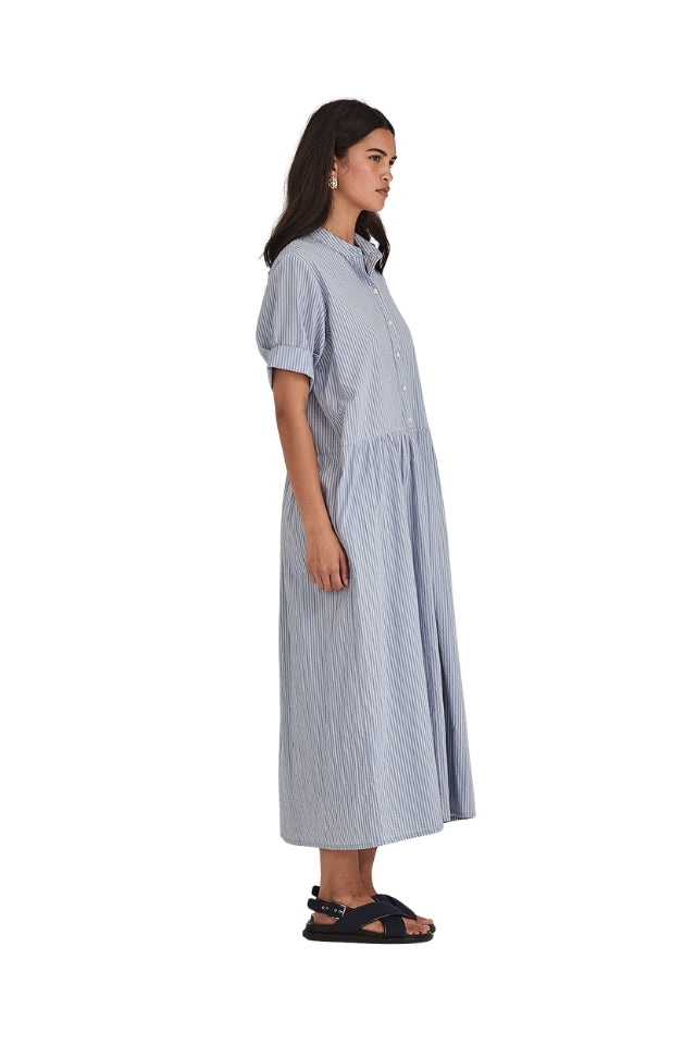 Monica Stripe Dress - Cornflower Stripe