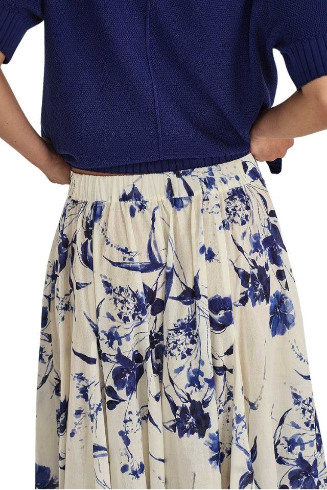 Zaiya Print Skirt - Lapis/Chalk